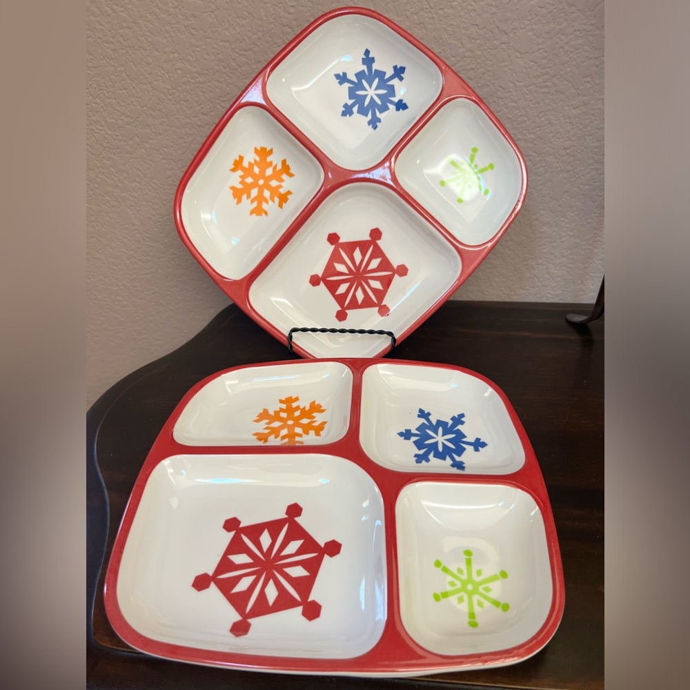 Christmas  Candy or Nut Tray Set of 2